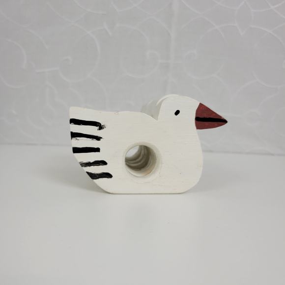 Lot of 6 Home Kitchen Decorative Napkin Rings Holder White Wooden Seagulls - Picture 1 of 6